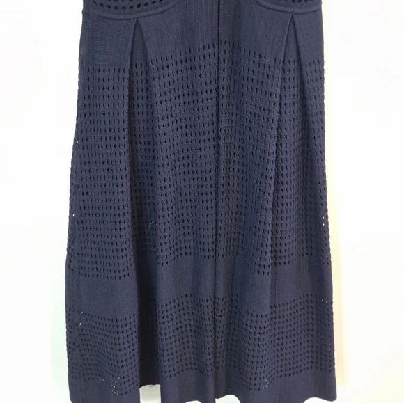 SOLD John + Jenn mesh overlay navy fit and flare dress Sz S - Picture 8 of 10